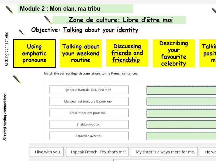 New French AQA Higher GCSE Module 2  Mon clan, ma tribu . Zone de Culture