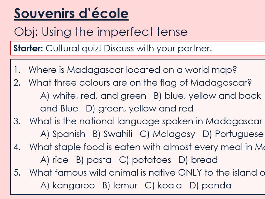 NEW 2026 GCSE French. Foundation/ Vert. Module 3: Unit 4. Souvenirs d’école