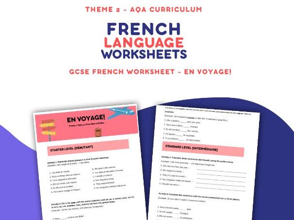 En voyage! - GCSE French Worksheet AQA Theme 2