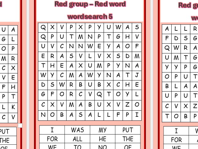 RWI red group (red word) wordsearch