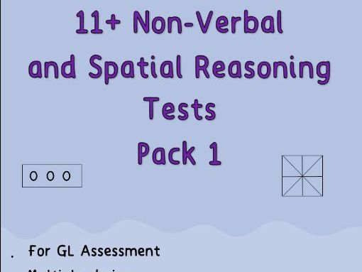 11+ Non-Verbal and Spatial Reasoning Tests Pack 1 (3 full tests)