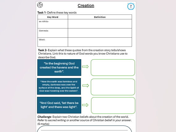 Christian Beliefs & Teachings Homework Booklet AQA