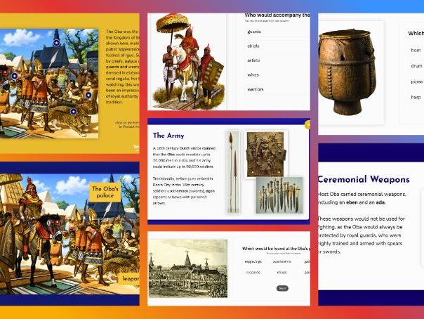 KS2 non-European Society - The Kingdom of Benin: The Oba Hotspot Activity and Quiz