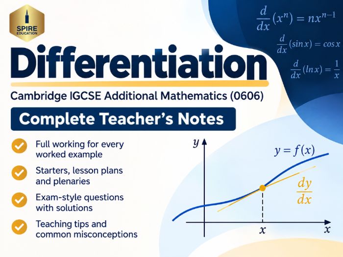 Differentiation teaching notes – Cambridge IGCSE Additional Mathematics (0606)