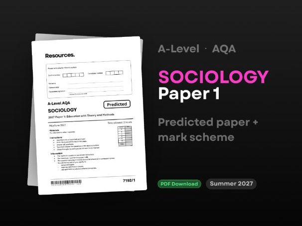 Predicted Paper 1 2027 A-Level Sociology AQA
