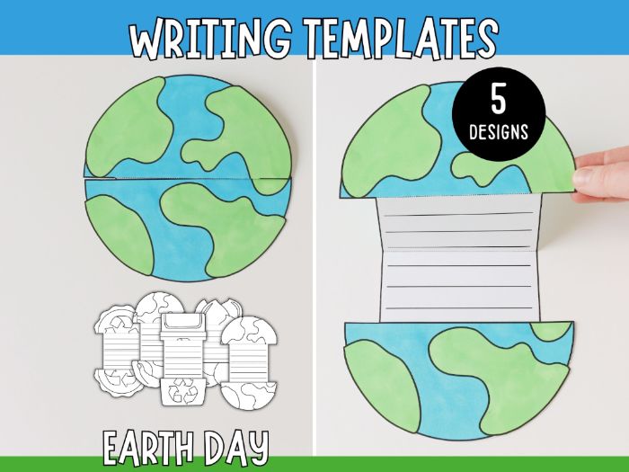 Earth Day Writing Templates - Foldable Craft for Kids