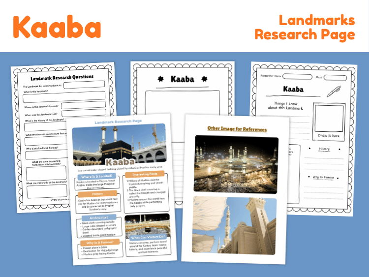 Kaaba Landmark Research Project | Mecca History & Geography Worksheets