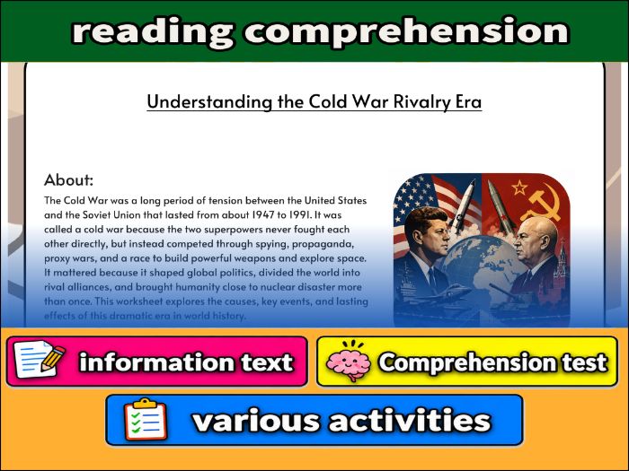 Understanding the Cold War Rivalry Era - Comprehension 91����t & Activities
