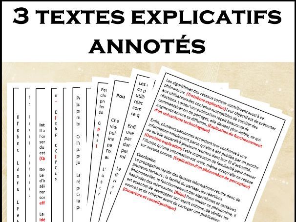 3 textes explicatifs annotés