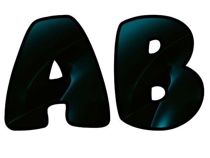 3D Dark Art Classroom Display | Lettering Set | Upper & Lowercase, 0-9 and Signs