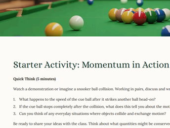 AS Level Physics - 3.3 Linear momentum and its conservation