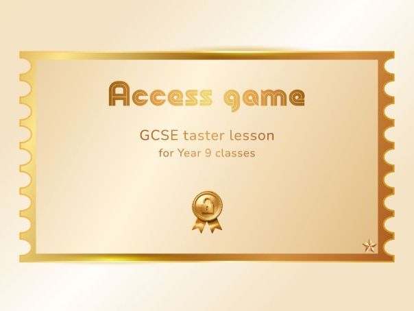 Jeu d’accès – GCSE taster lesson – KS3 French worksheet & game