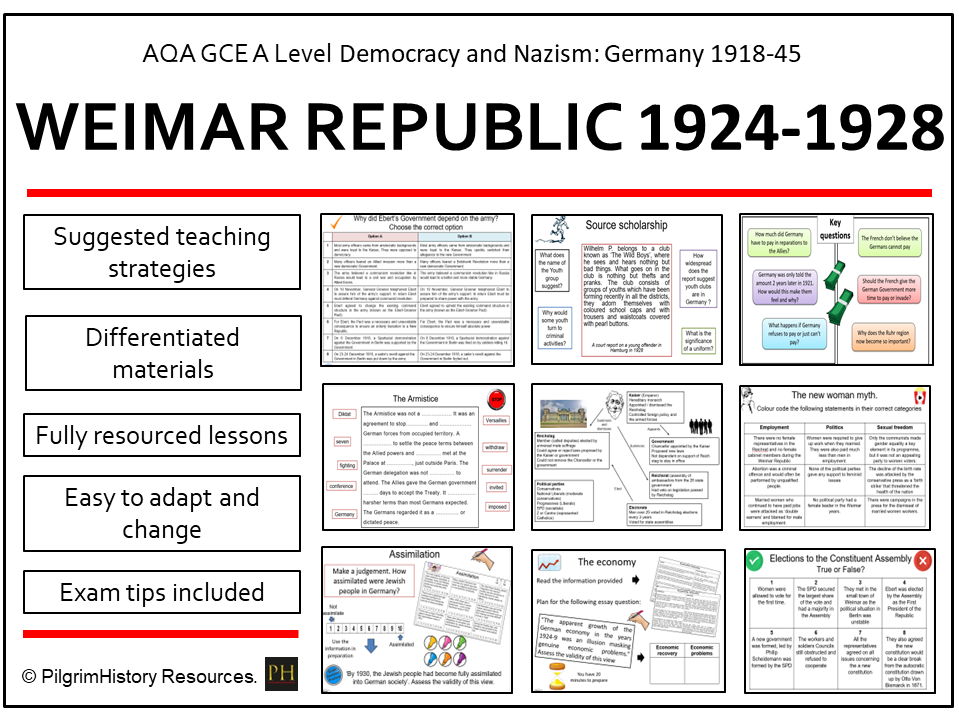 Weimar Republic: Strengths and Recovery 1924–1929 Bundle | AQA A Level History: Democracy and Nazism, Germany 1918–1945