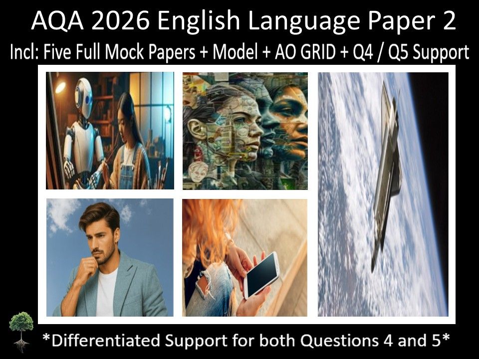 Five AQA 2026 English Language Paper 2 Mocks | Q4 + Q5 DIFFERENTIATED ...