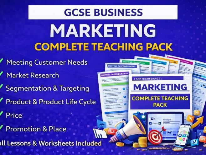 GCSE Business Marketing Unit – Complete Lessons & Worksheets Pack