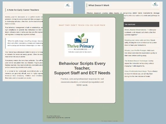 Behaviour Scripts & De-Escalation Toolkit for Teachers, ECTs & Support Staff