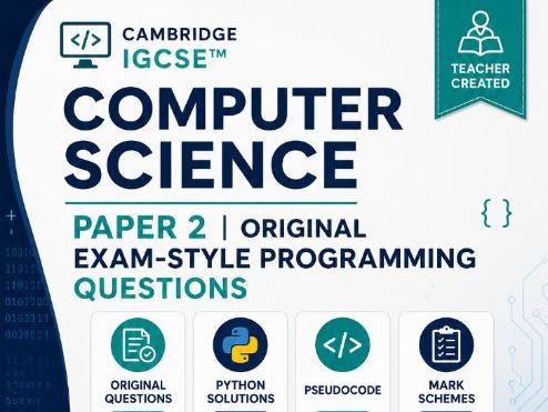 Cambridge IGCSE™ Computer Science Paper 2 | Original Arrays Programming Question with Mark Scheme &