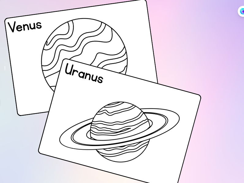 Space - Individual Planet Painting Sheets