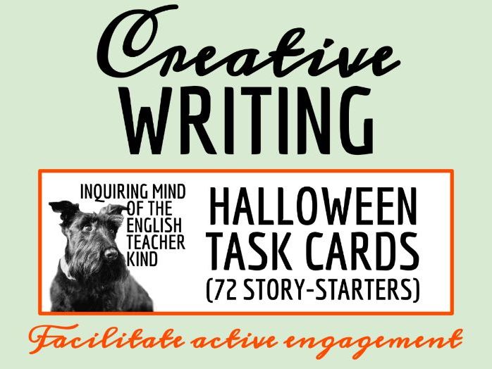 72 Halloween Short Story Starter Task Cards for Creative Writing