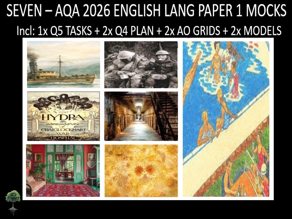 SEVEN - AQA PAPER 1 | 2026 FULL MOCKS | Q5 TASKS | Q4 PLAN | AO GRIDS | MODELS