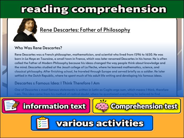 Rene Descartes: Father of Philosophy- Reading Comprehension, Worksheet & Activities