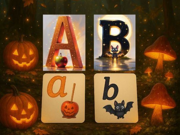 Halloween Alphabet Flash Cards A to Z
