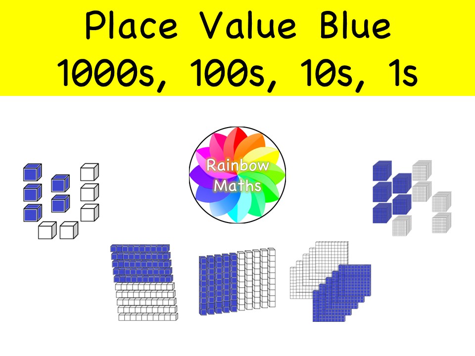 4 Digit Place Value Blue Blocks 50 Maths Clipart Years 1 to 3