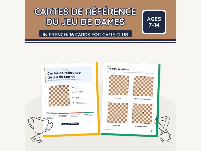 French Draughts Reference Cards (10x10)