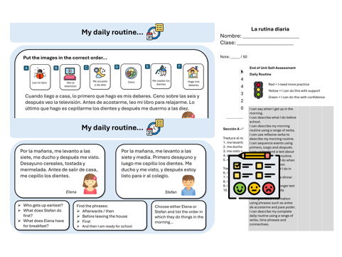 Daily Routine (Spanish) – Teaching & Assessment Package