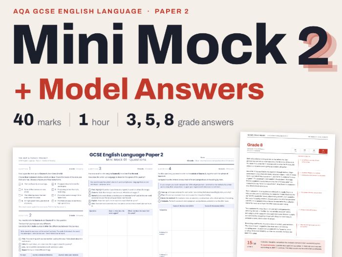 AQA GCSE English Language Paper 2 Mock 2026 | Section A Reading | Model Answers | Mini Mock 02