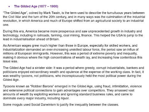 A-Level English Literature: AMERICAN LITERATURE HISTORICAL CONTEXT