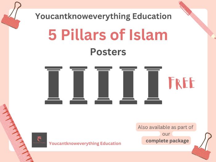 5 Pillars of Islam Posters FREE