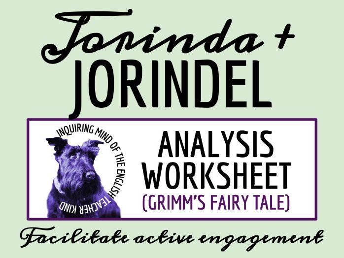 "Jorinda and Jorindel" by the Brothers Grimm Close Reading Analysis Worksheet