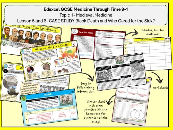 GCSE Medicine L5/6-  Black Death and Care for the Sick