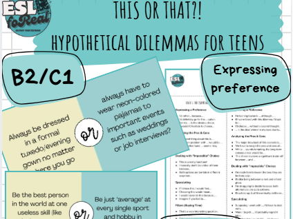 Hypothetical Dilemmas: 20 "This or That" Discussion Slides (B2/C1)