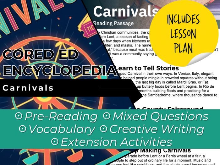 Carnivals Reading Comprehension Passage - Cored Ed Encyclopedia