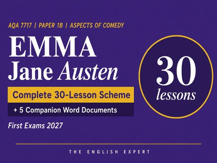AQA A-Level English Literature B (7717) | Aspects of Comedy | Emma by Jane Austen | 30-Lessons