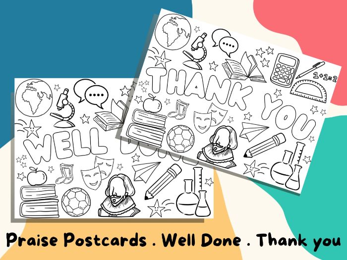 Praise Postcards - Thank you - Well Done