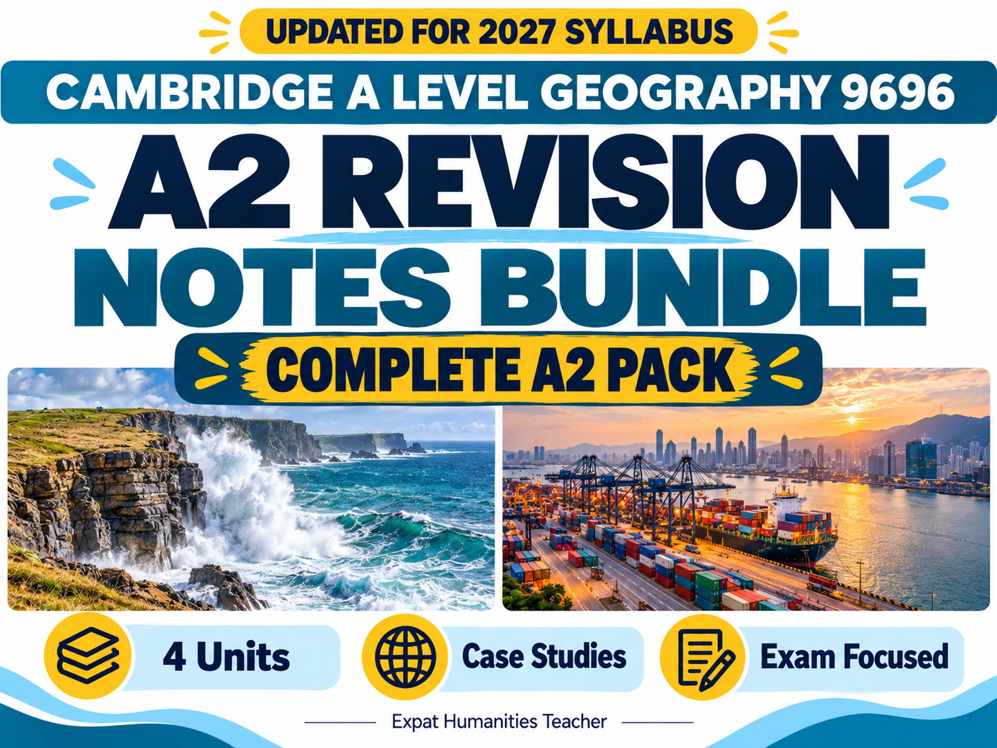 Cambridge A2 Geography 9696 Complete Revision Notes | All 4 Units (2027)