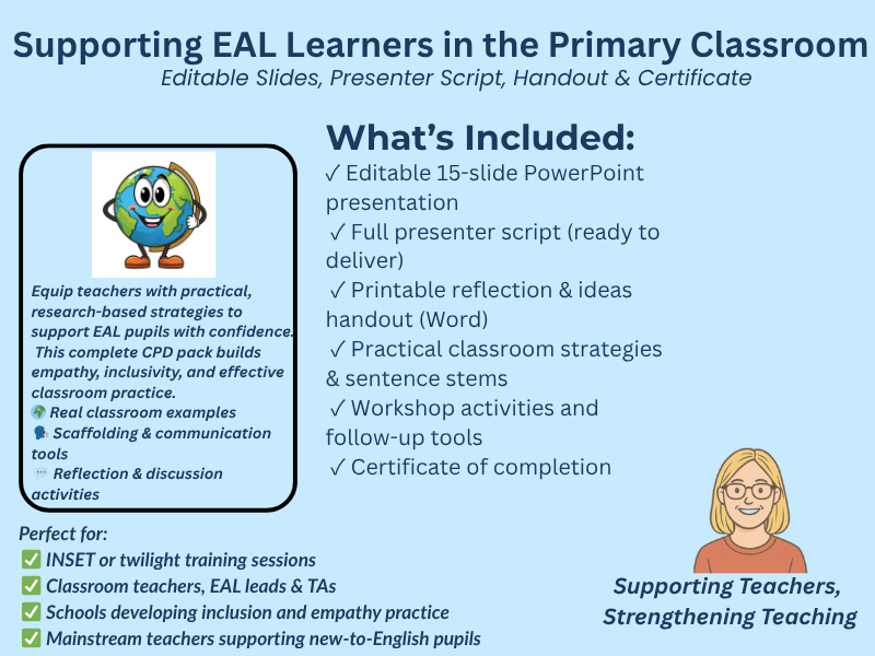 CPD for Primary Teachers – Supporting EAL Learners in the Classroom