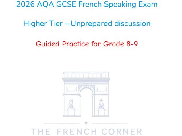 2026 AQA GCSE French Speaking Higher Tier Unprepared discussion
