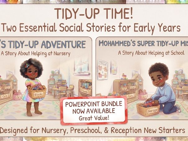 Tidy-Up Time Routine Pack: Two Interactive Social Stories for Nursery and School Independence