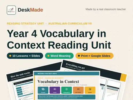 Year 4 Vocabulary in Context Reading Unit | Australian Curriculum V9