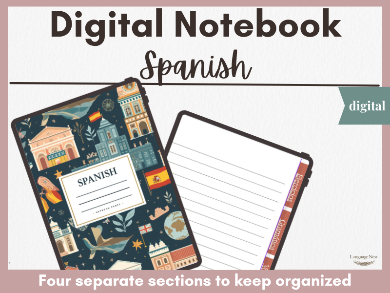 Spanish Digital Notebook | Spanish City Theme | Interactive Language Learning Notebook