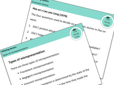 Vitiating factors - lesson slides (AQA A-level law)