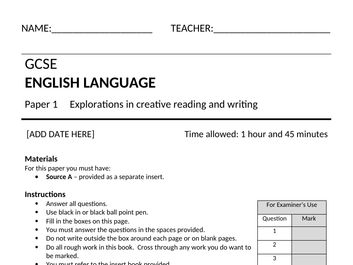 AQA - Language Paper 1 Warm Up Slides