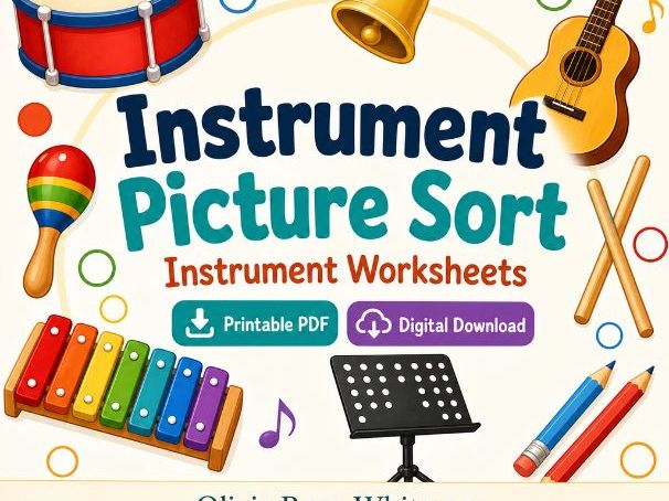 Instrument Picture Sorting Worksheets