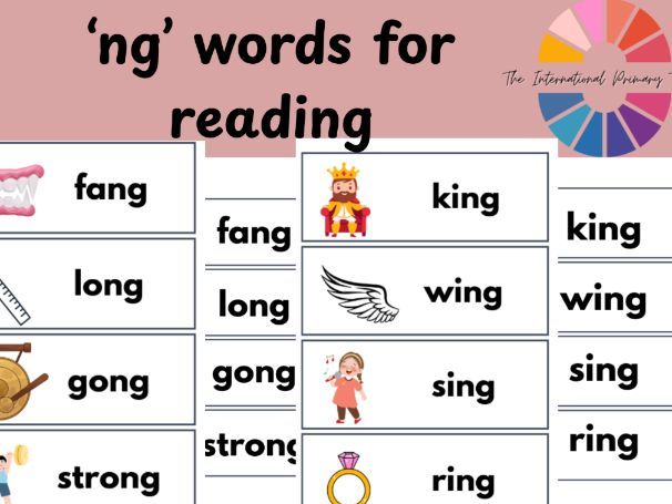 ‘ng’ Phonics Words | ‘ng’ Sound Word Cards with Pictures | Early Reading