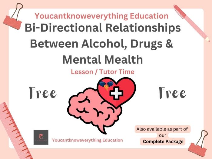Relationships between alcohol, drugs and mental health
