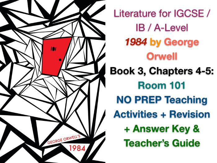 George Orwell - 1984 - Book 3, Ch. 4-5: Reintegration & Room 101 (IGCSE EXAM PREP + ANSWERS)
